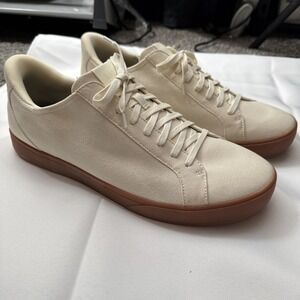 Kizik Shoes Mens 13 W Irvine Sneakers Beige Canvas Casual Lifestyle Hands Free